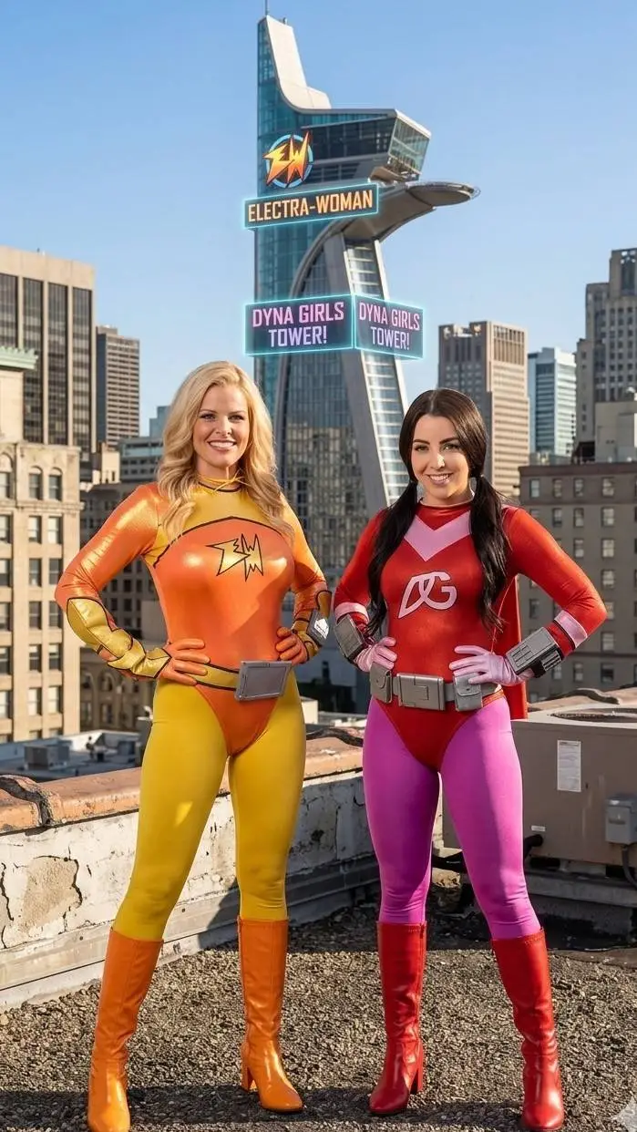 ai character: Superheroine team  background