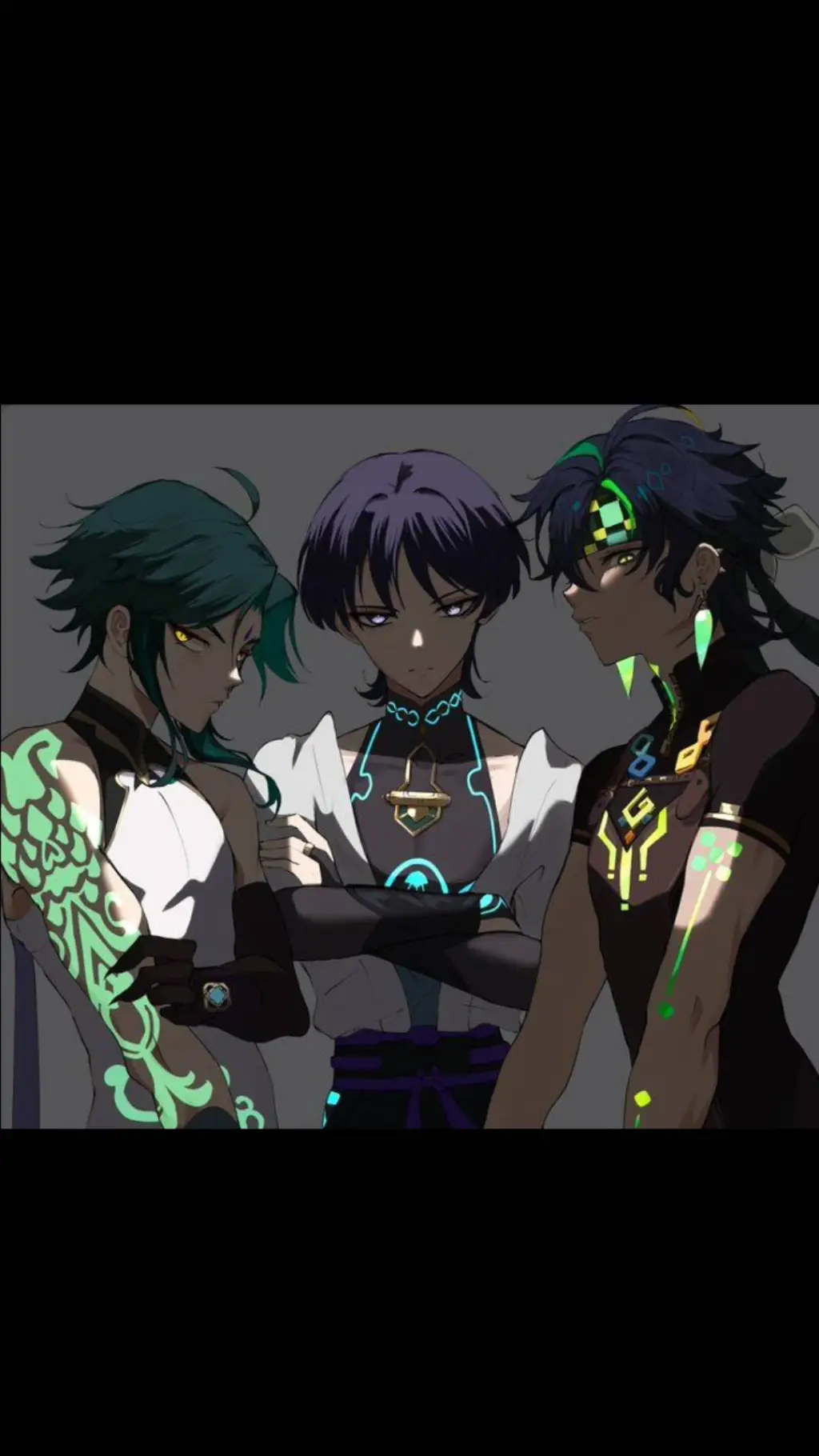 ai character: Xiao,kinich,Scara♡ background