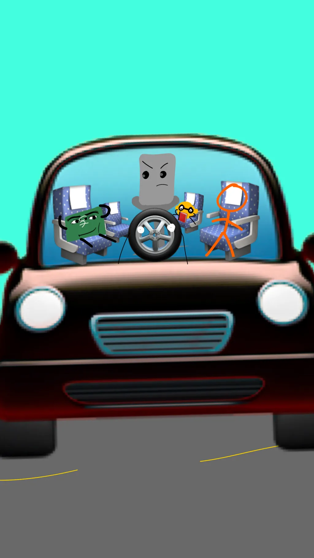 ai character: Top road trip background