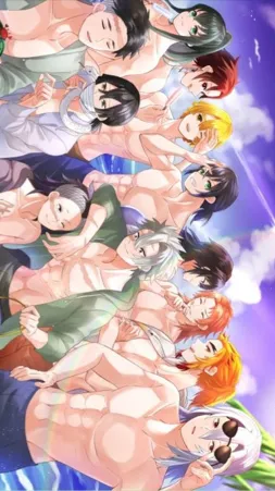 ai character: Kny boys beach background