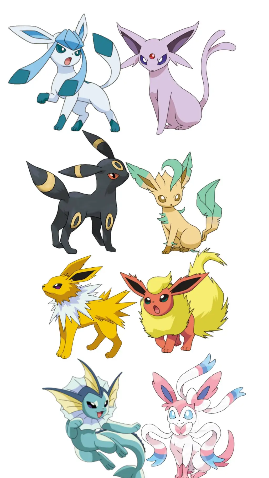 ai character: eeveelutions background