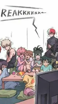 ai character: MHA scary Movie background
