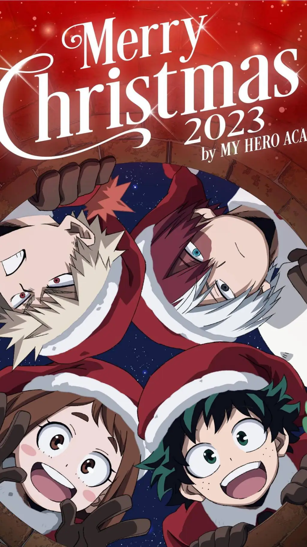 ai character: MHA Xmas background