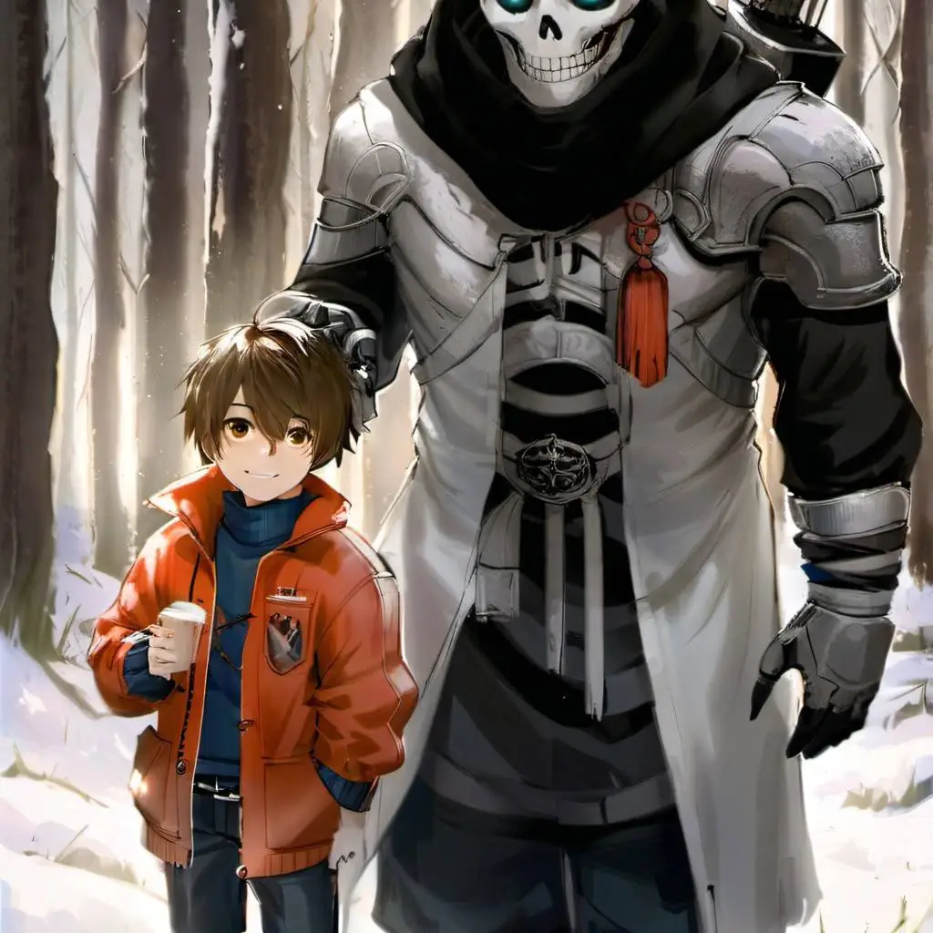 ai character: Frisk and Papyrus background