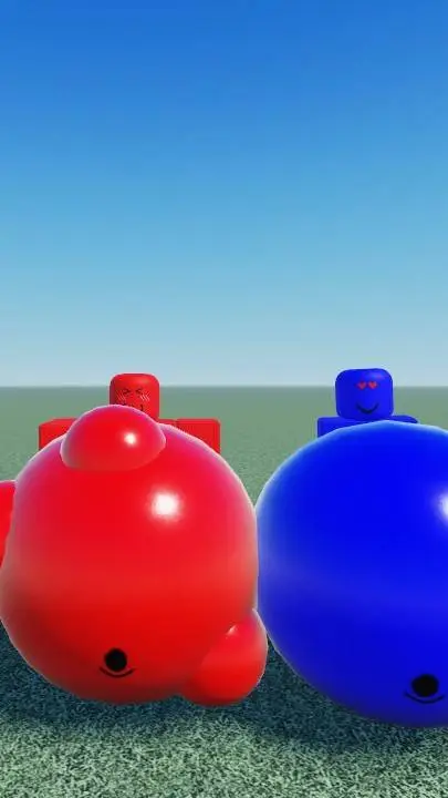 ai character: red and blue meet background