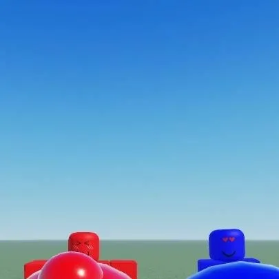 chat with ai character: red and blue meet