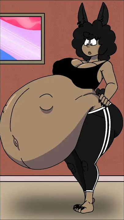 ai character: Rabbit hyper belly background