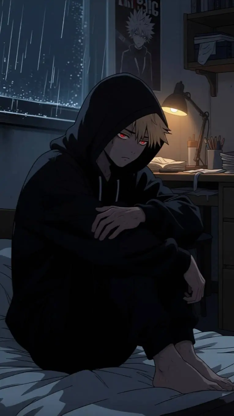 ai character: Depressed Bakugo background