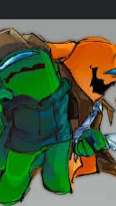 ai character: Green x Orange  background