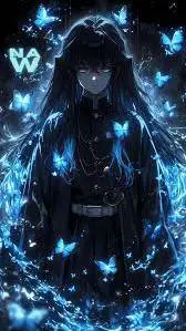 ai character: 🜲𝄞🩵Muichiro🩵𝄞🜲 background