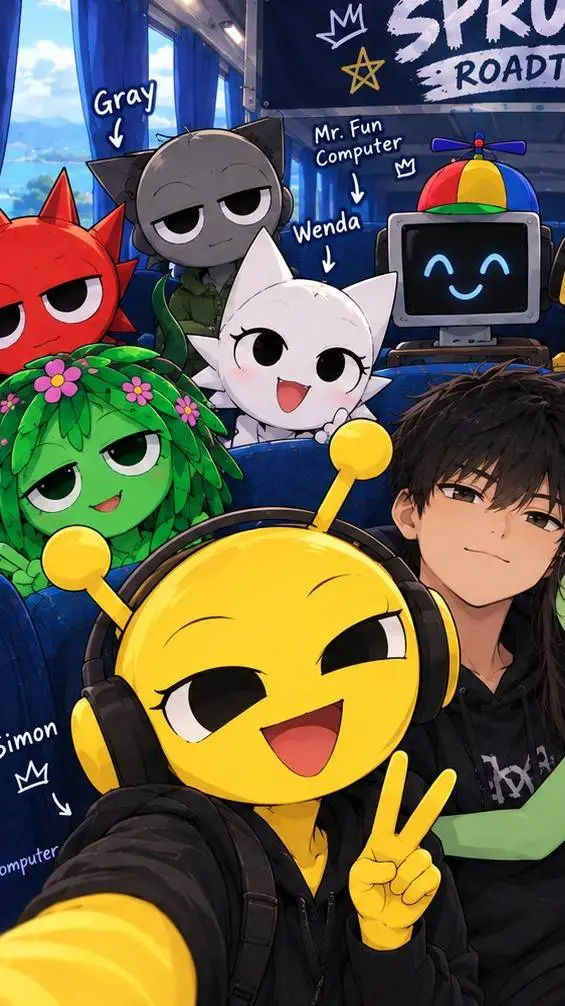 ai character: SPRUNKI ROADTRIP✅ background