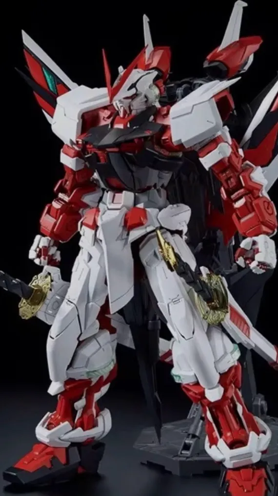 ai character: Red Gundam background