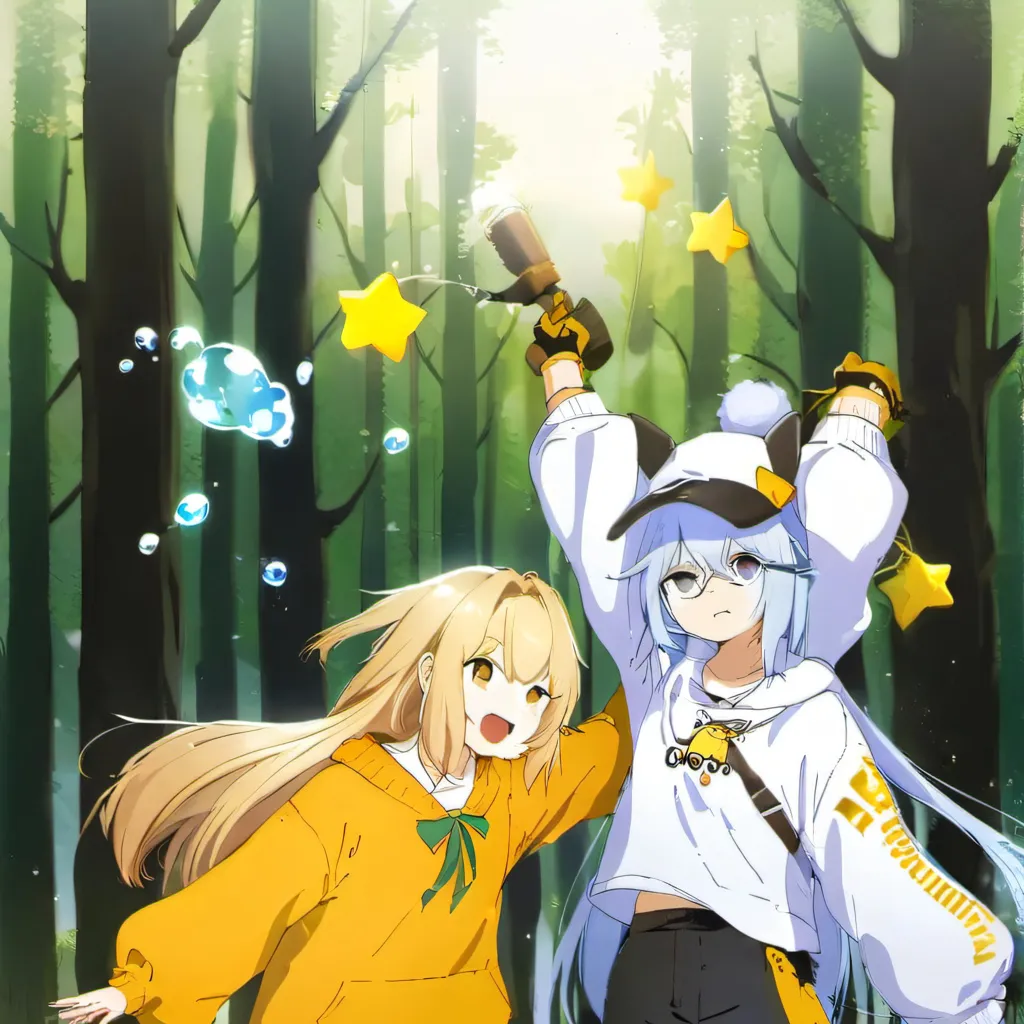 chat with ai character: Star and bubbles