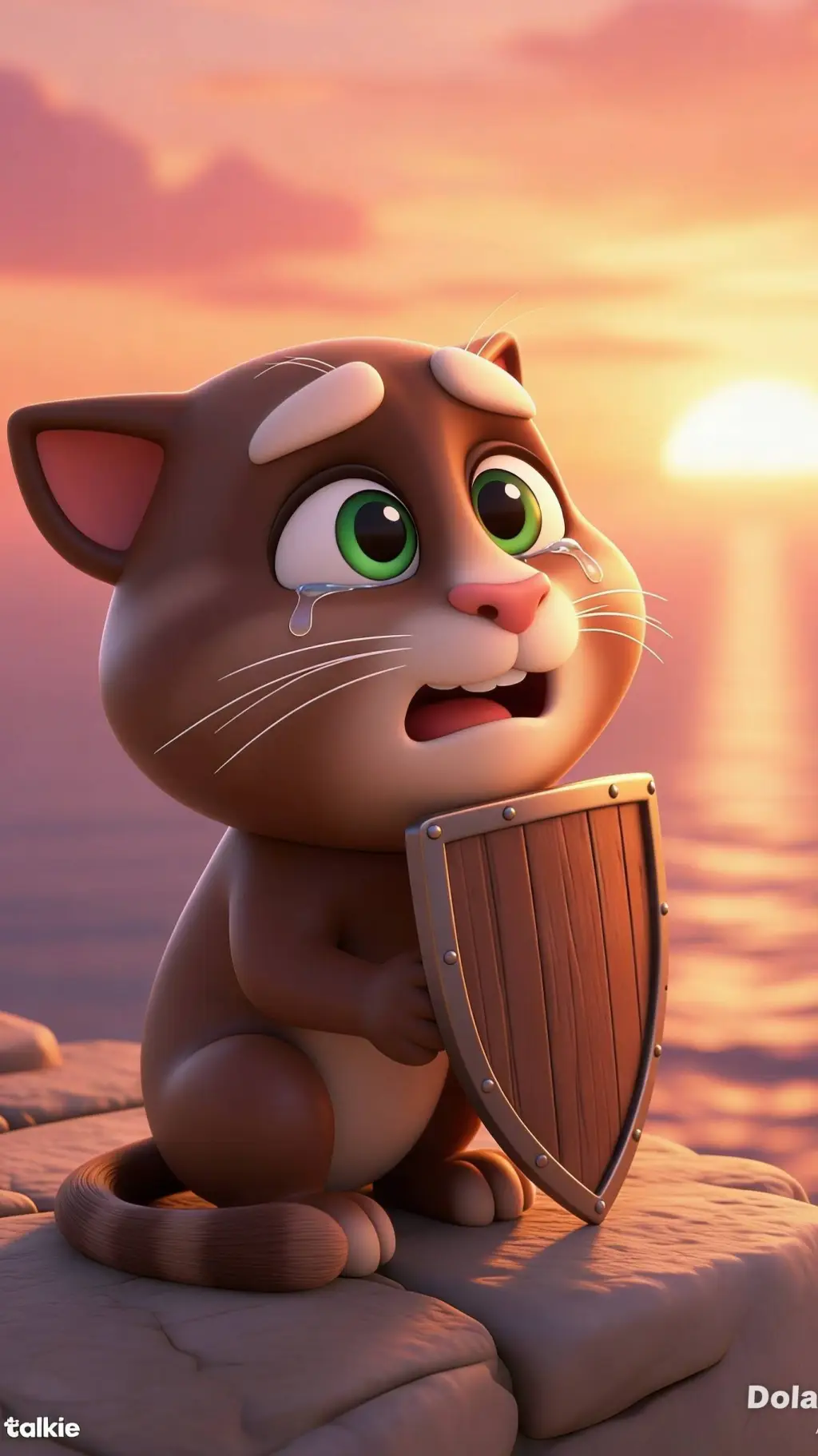 ai character: The mighty tom cry background
