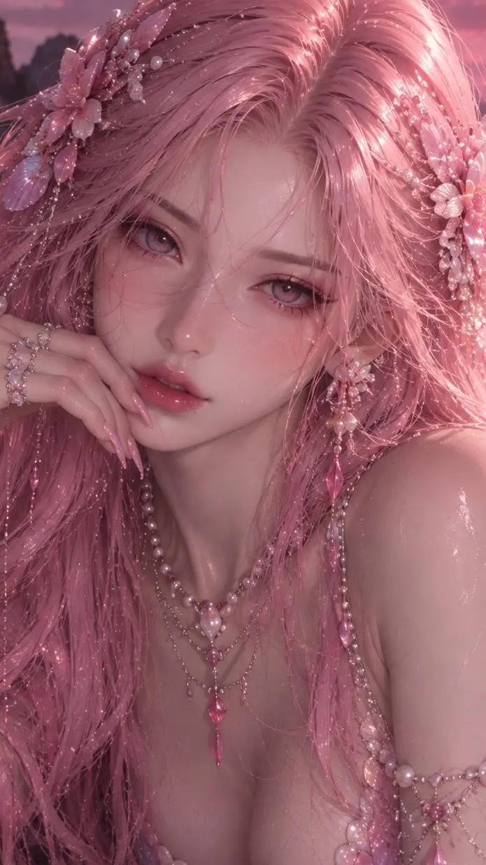 ai character: Aurora 💖🩷 background