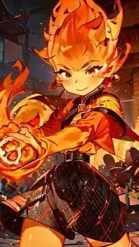 ai character: Ember lumen  background