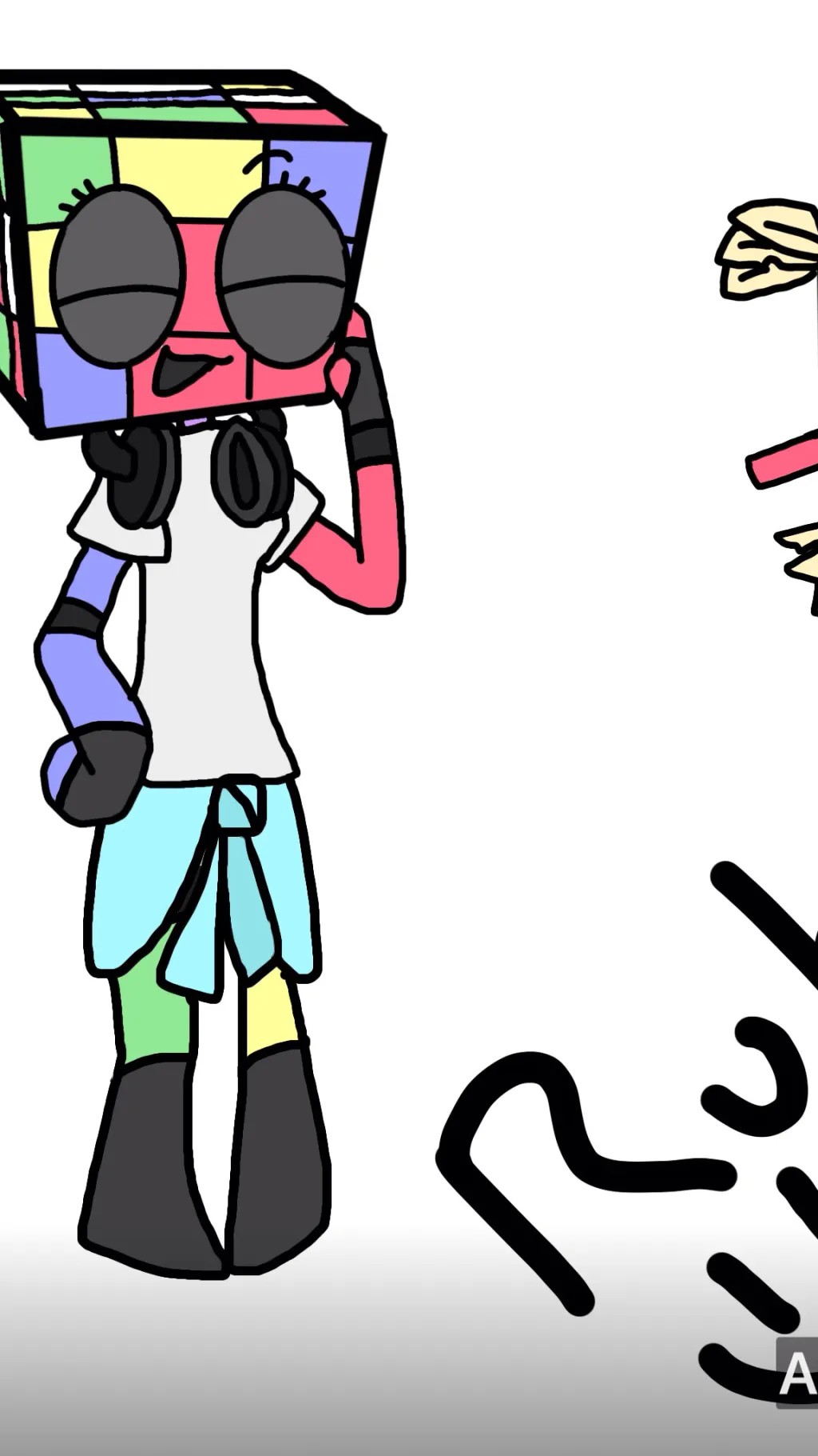 ai character: Plushie movie.  background