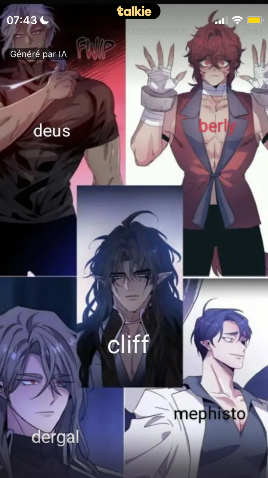 ai character: Dark fall react  background