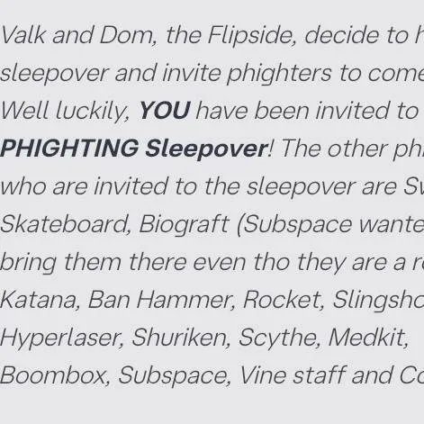 chat with ai character: PhightingSleepover