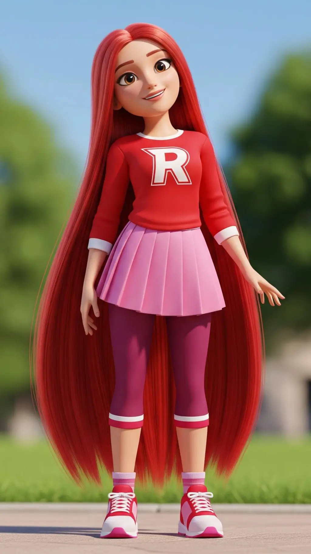 ai character: Rosie Redd  background
