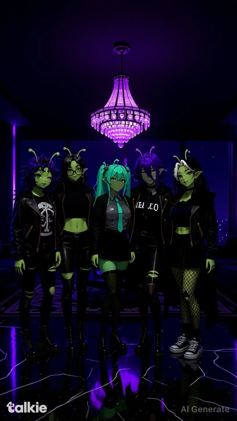 ai character: Alien Goth Girls background