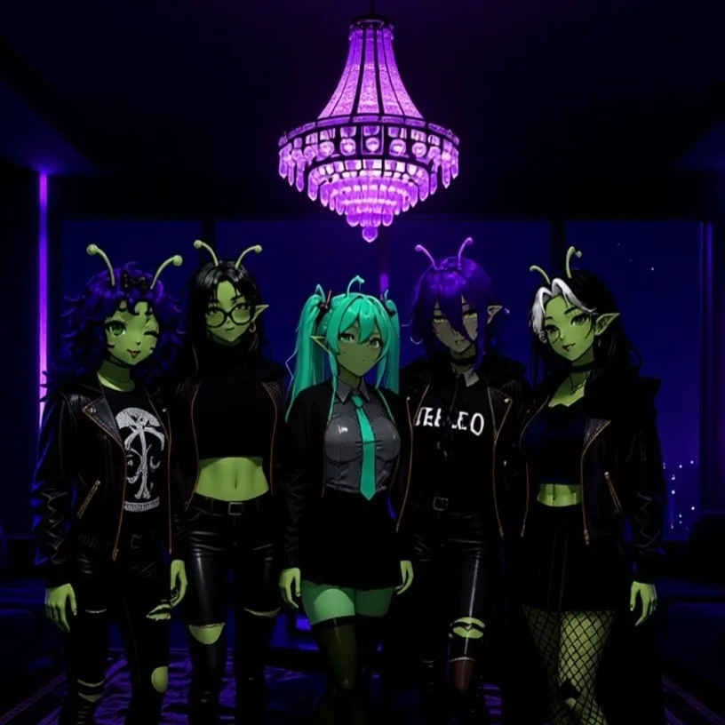 chat with ai character: Alien Goth Girls