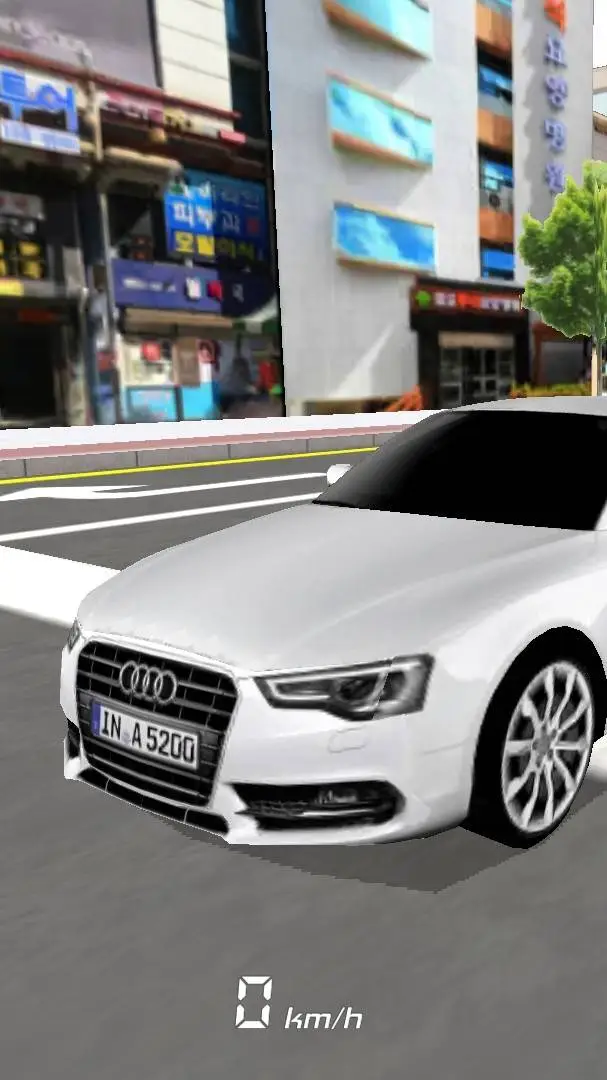 ai character: audi a3  but cute background