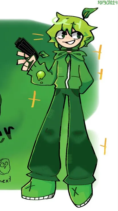 ai character: Peashooter (human) background
