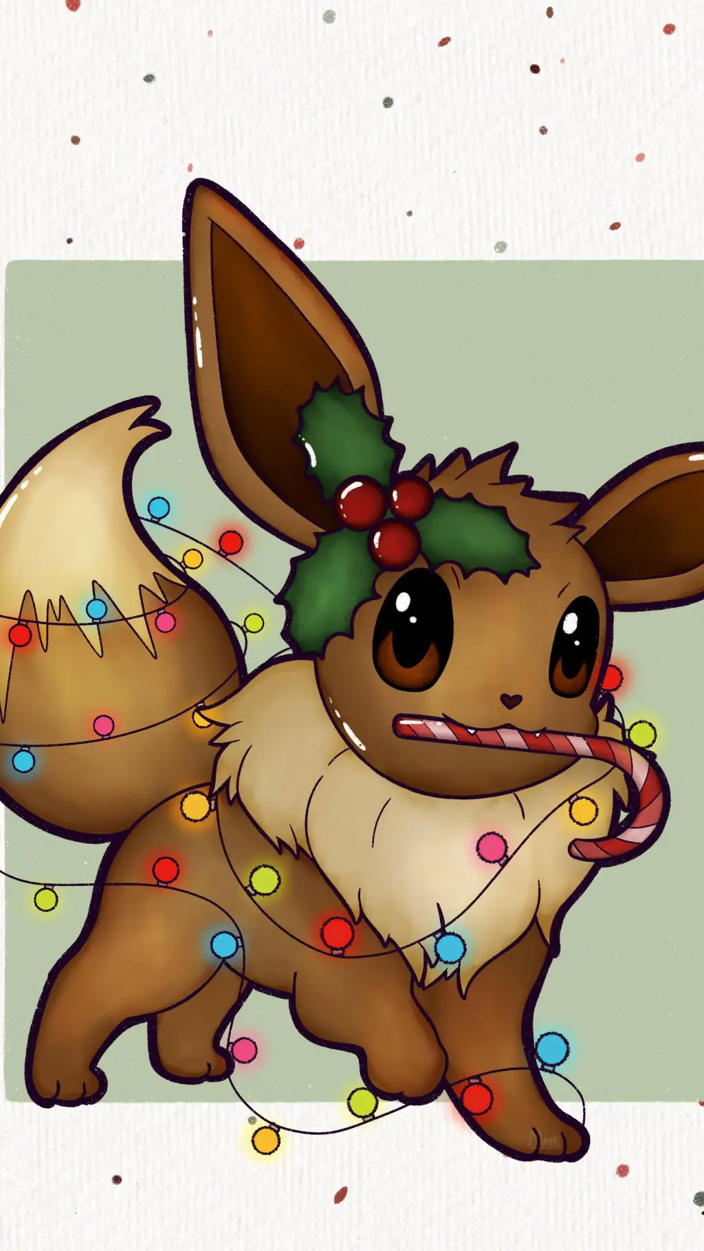 ai character: Eevee Christmas~ background