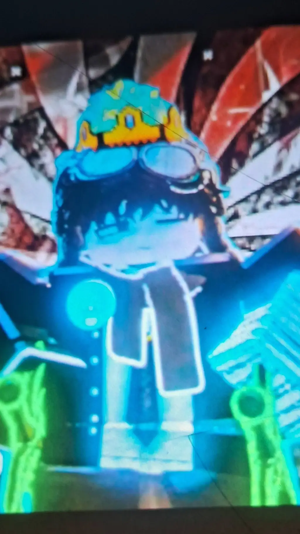 ai character:  gourdy blox  background