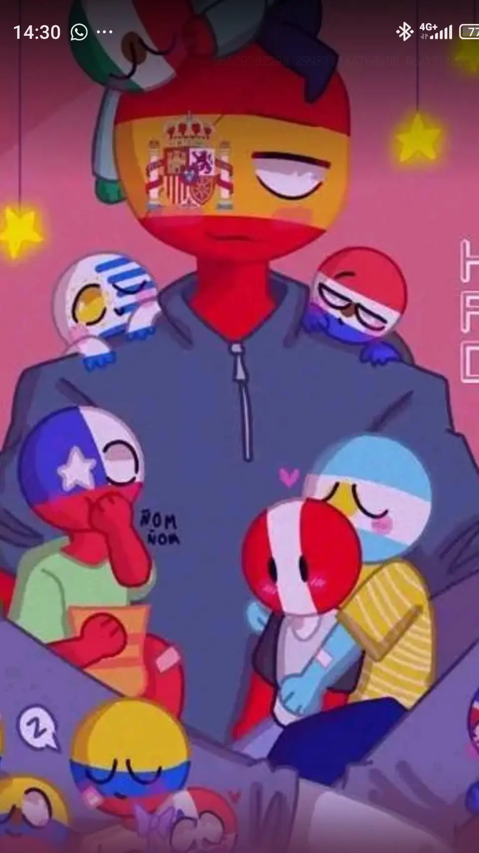 ai character: countryballs  background