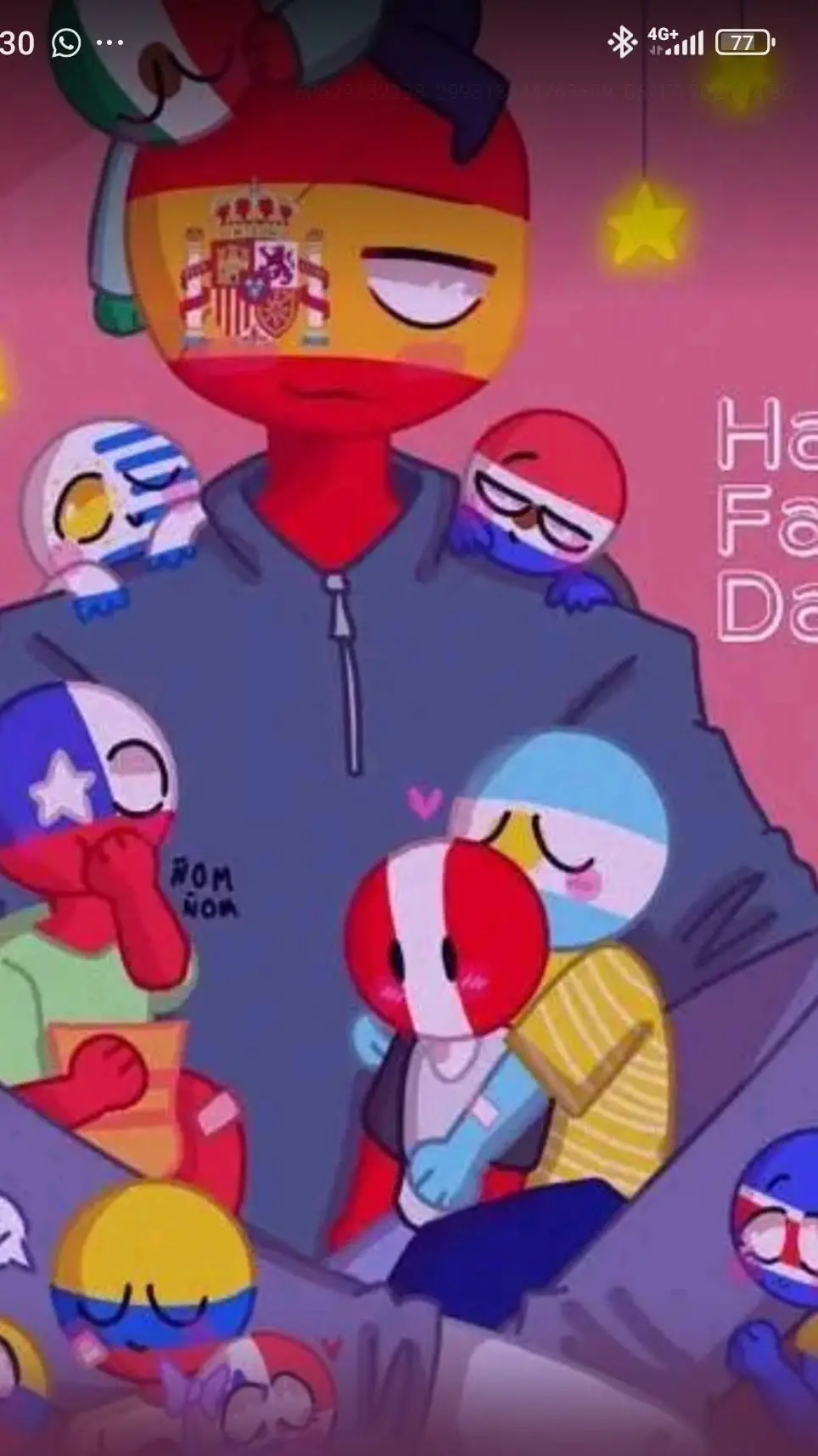 ai character: countryballs  background