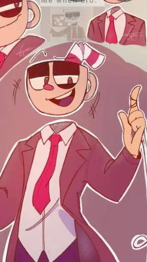 ai character: 🎭 COMEDIAN CUPHEAD background
