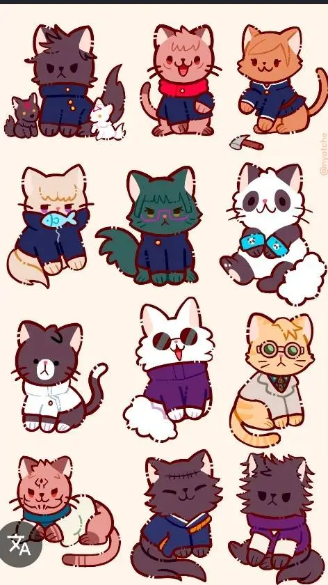 ai character: Jjk Cats background