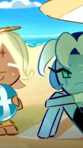 ai character: CRK beach day!  background