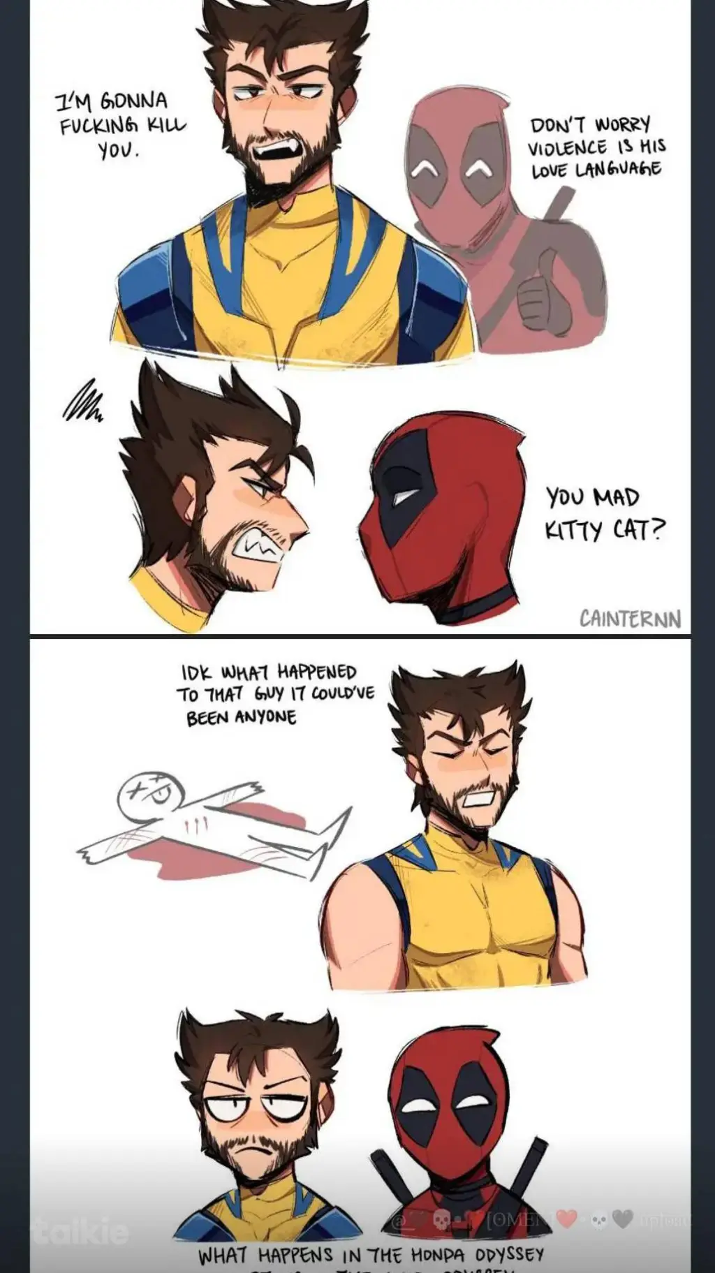 ai character: Wolverine & DP background