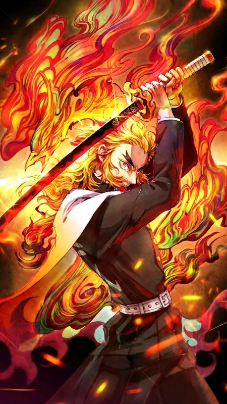 ai character: kyōjurō rengoku  background