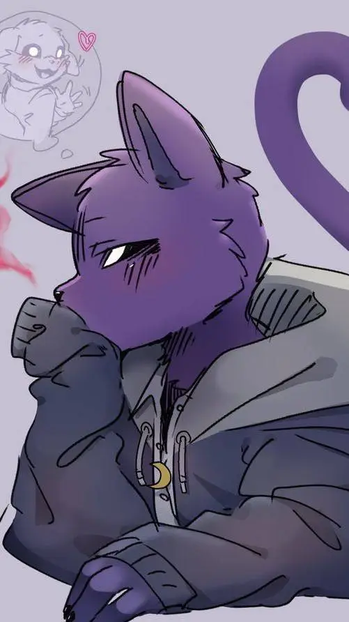 ai character: CATNAP💜🌙✨️ background