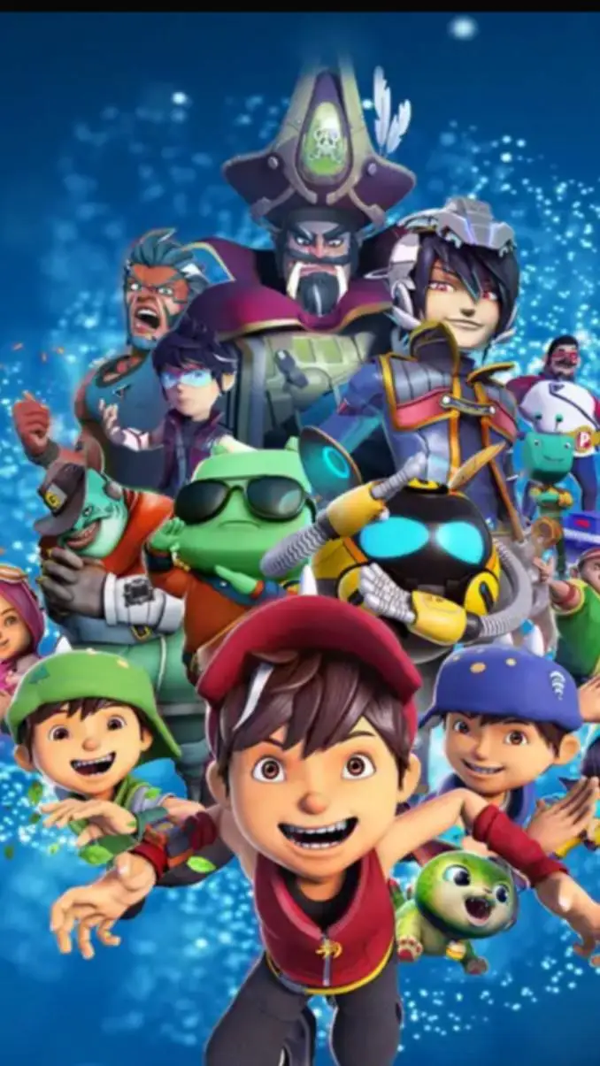 ai character: BOBOIBOY GALAXY background