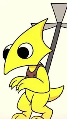 ai character: Sus Yellow background