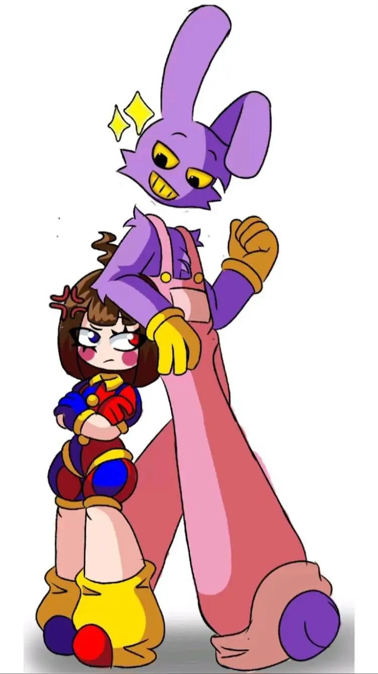 ai character: Jax x pomni🐰🎪 background