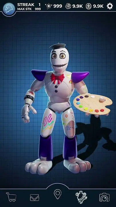 ai character: glamrock blank background