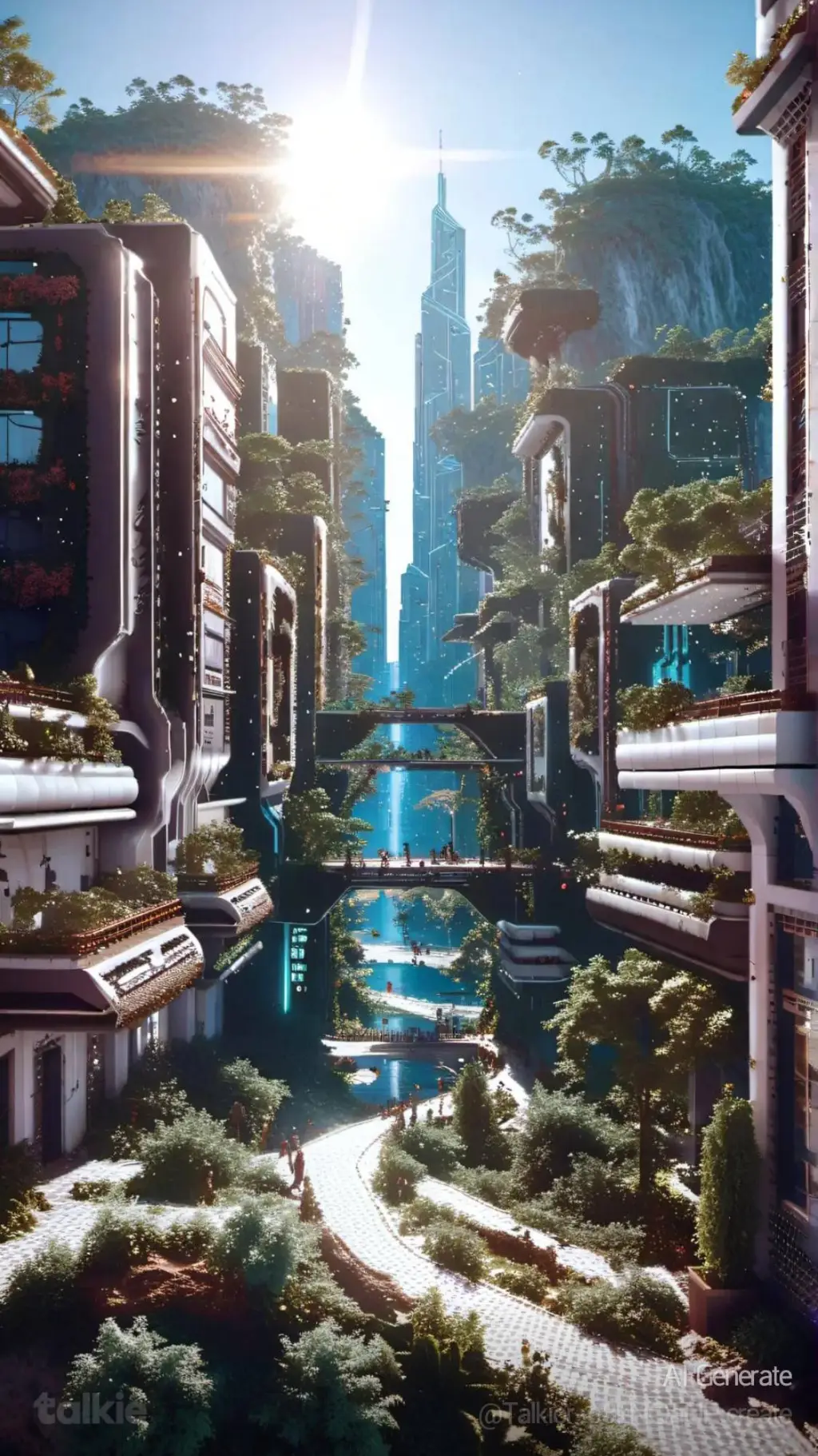 ai character: The peaceful city background