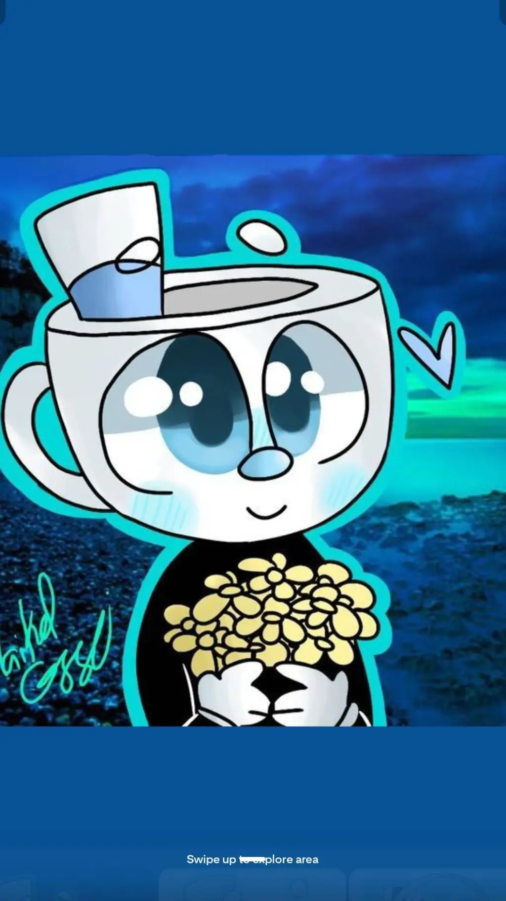 ai character: mugman 💙 background