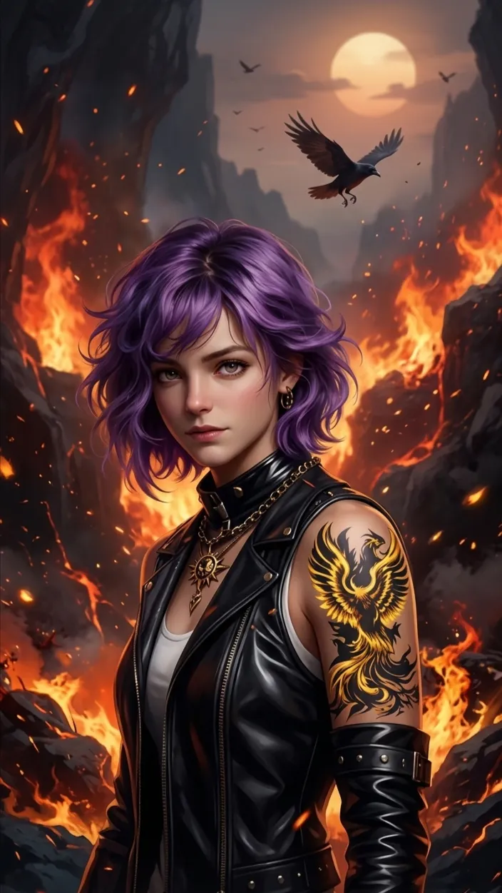 ai character: ￼Fire Lily background