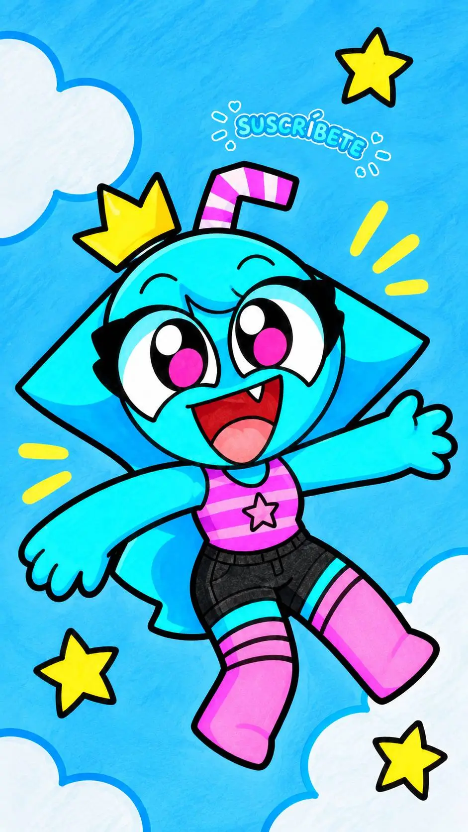 ai character: Aqua Sprunki  background