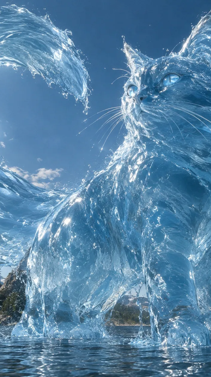 ai character: Liquid Cat background