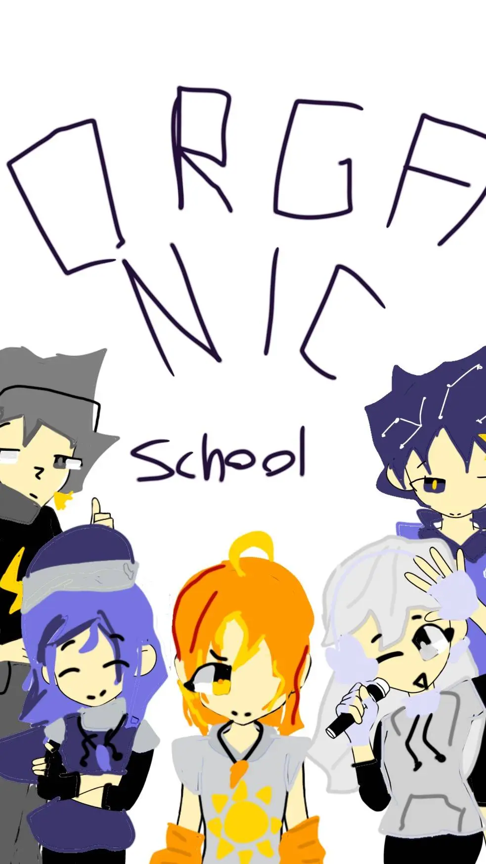 ai character: organic school!  background