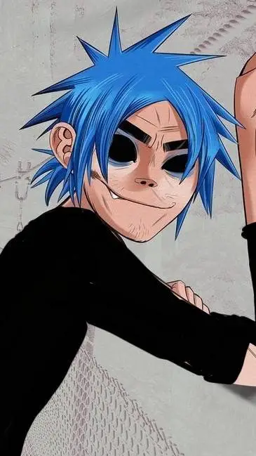 ai character: 2D (Gorillaz)  background