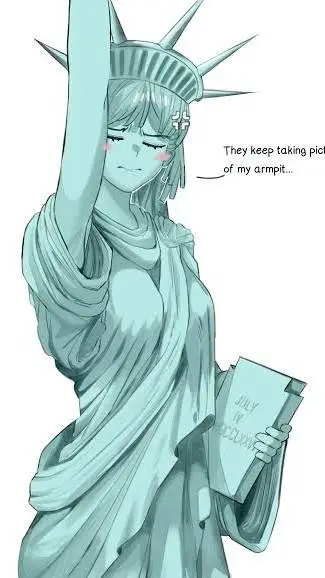 ai character: Lady Liberty background